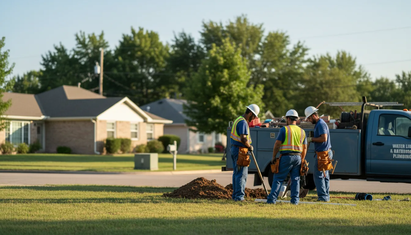 Residential water line and bathroom plumbing service in Midway, AR